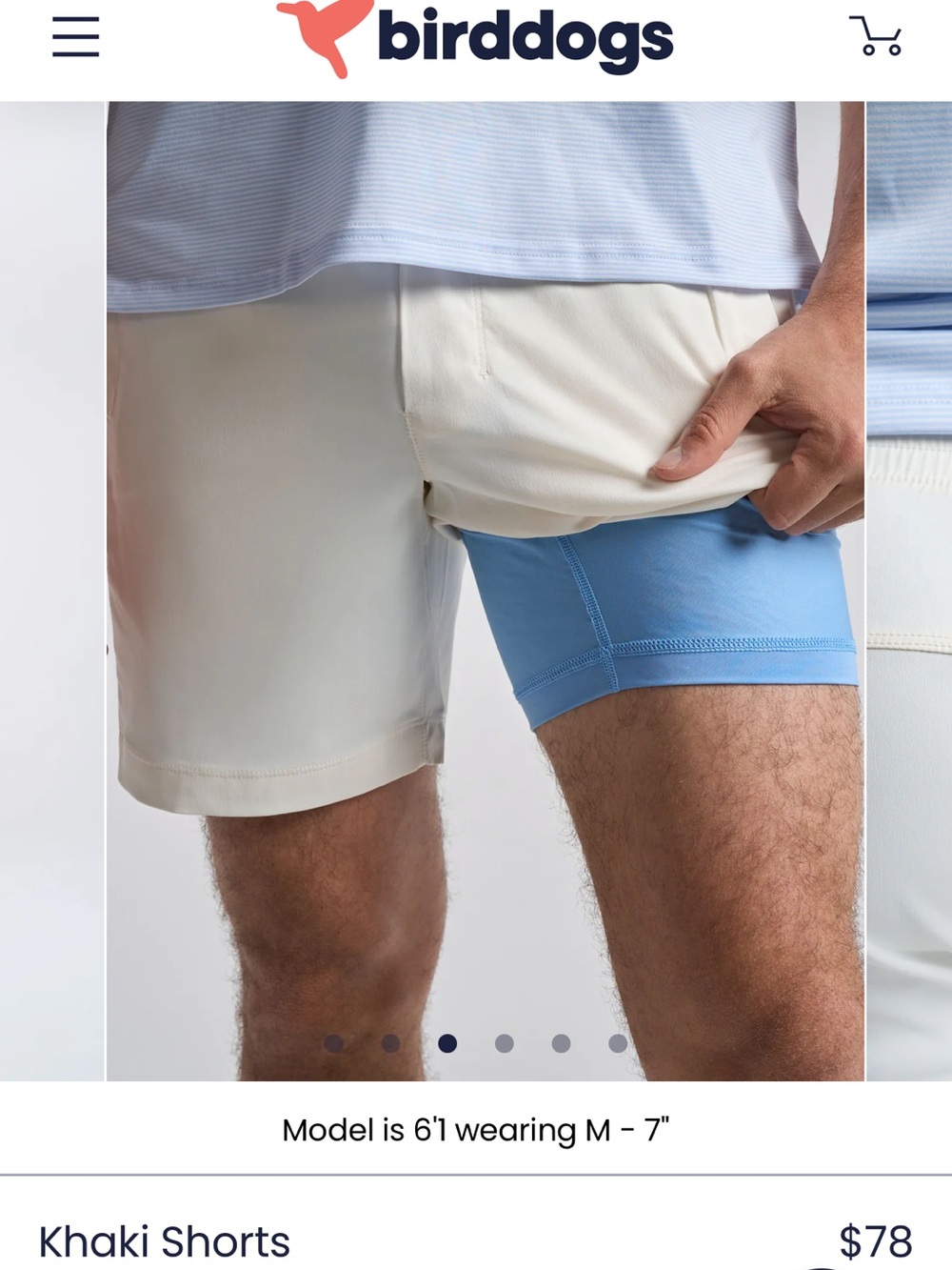 Birddogs White Shorts with Blue Compression Liner